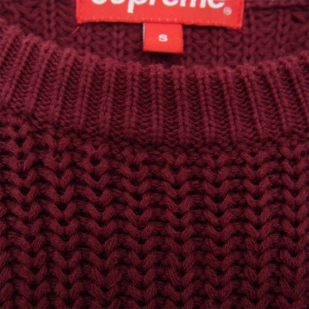 Supreme シュプリーム 14AW Rib Crewneck Sweater リブ クルーネック セーター ニット エンジ系 S【中古】