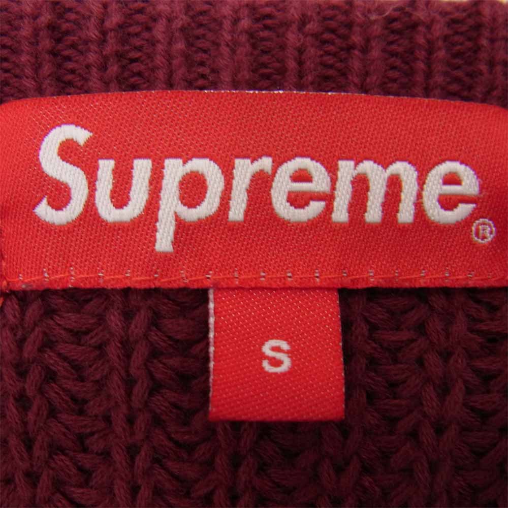 Supreme シュプリーム 14AW Rib Crewneck Sweater リブ クルーネック セーター ニット エンジ系 S【中古】