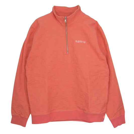 Supreme シュプリーム 15SS Herringbone check Half Zip Pullover ヘリンボーン チェック ハーフジップ プルオーバー ピンク系 S【中古】