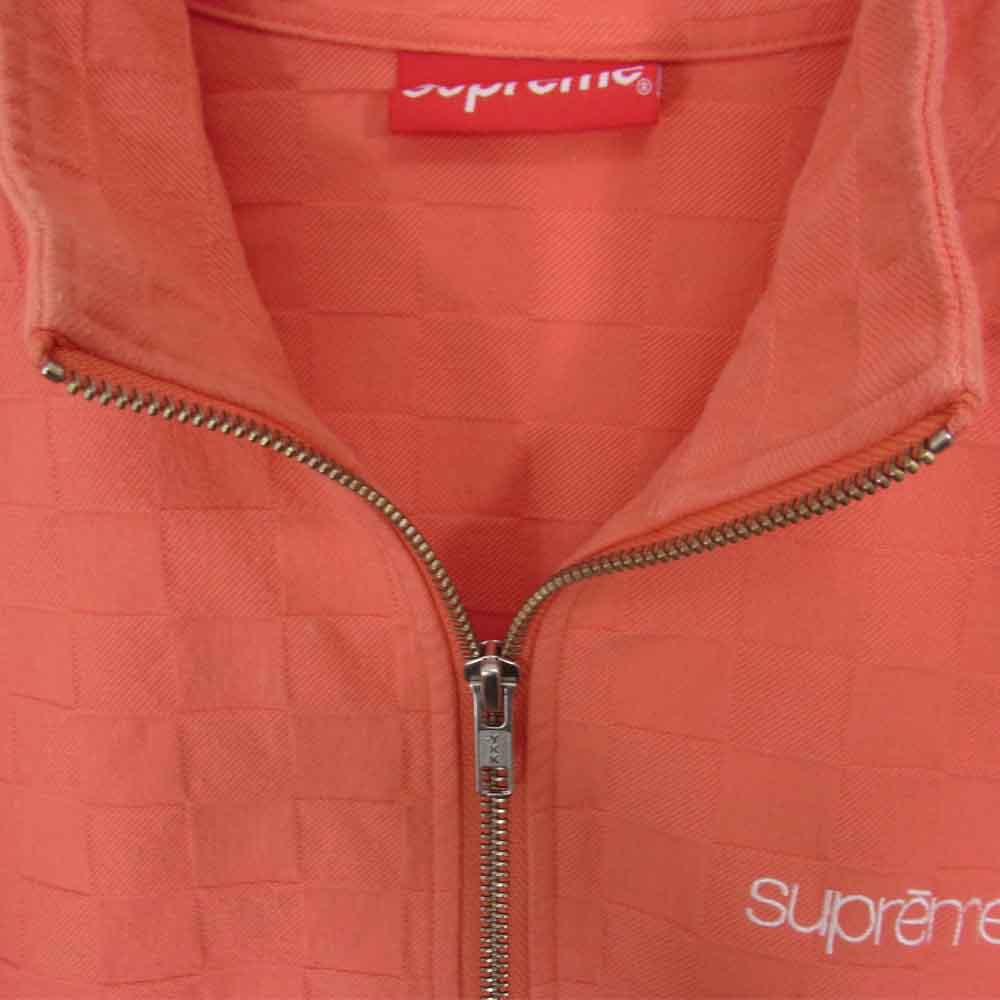 Supreme シュプリーム 15SS Herringbone check Half Zip Pullover ヘリンボーン チェック ハーフジップ  プルオーバー ピンク系 S【中古】