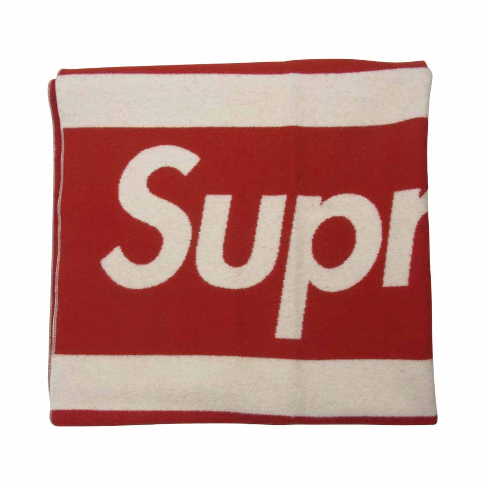Supreme シュプリーム 14AW × Faribault Woolen mills Box Logo Blanket ファリバルトウーレンミルズ ブランケット レッド系【中古】
