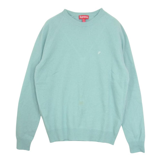Supreme シュプリーム 15AW Cashmere Sweater カシミア セーター クルーネック ニット ライトブルー系 M【中古】