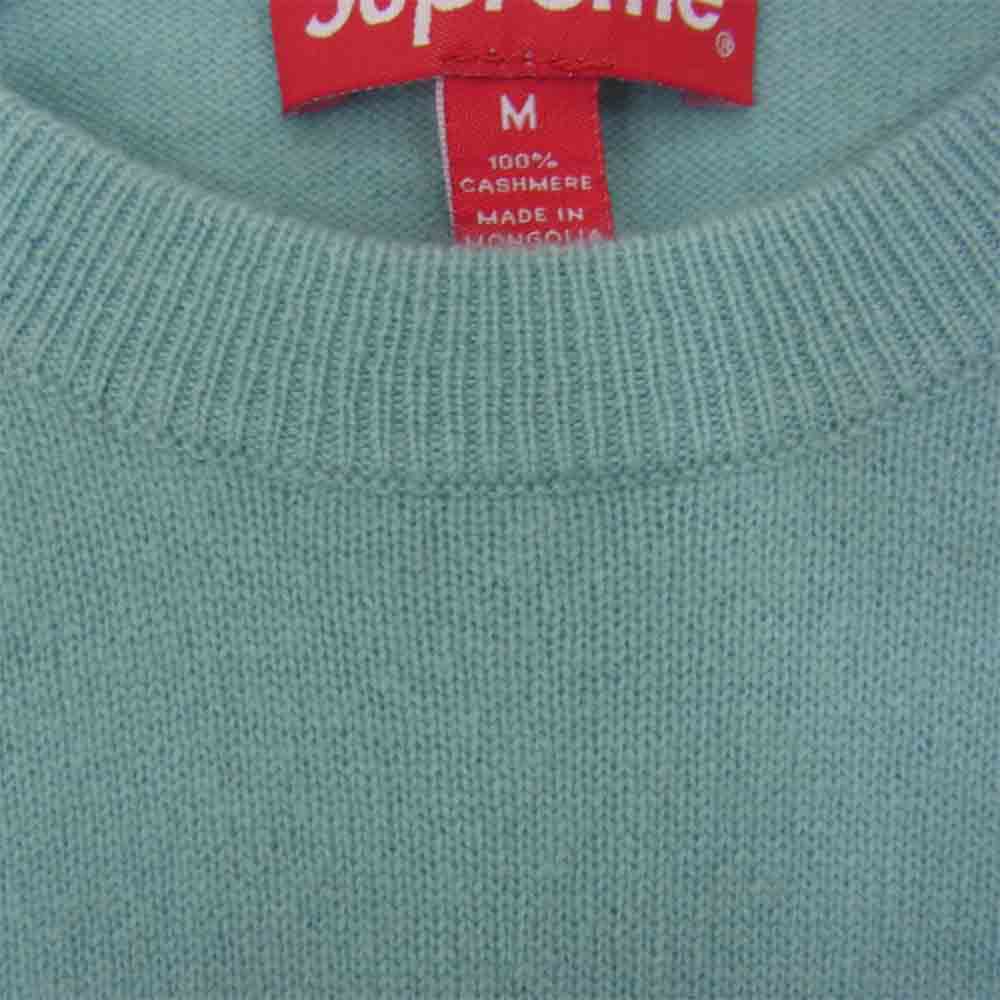 Supreme シュプリーム 15AW Cashmere Sweater カシミア セーター クルーネック ニット ライトブルー系 M【中古】