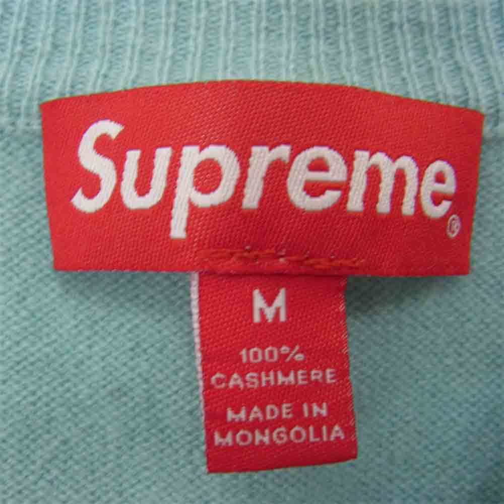 Supreme シュプリーム 15AW Cashmere Sweater カシミア セーター クルーネック ニット ライトブルー系 M【中古】