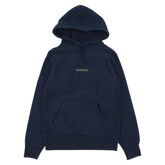 Supreme シュプリーム 13AW Mini Harverd Pullover ミニ ハーバード プルオーバー フーディ パーカー ネイビー系 S【中古】
