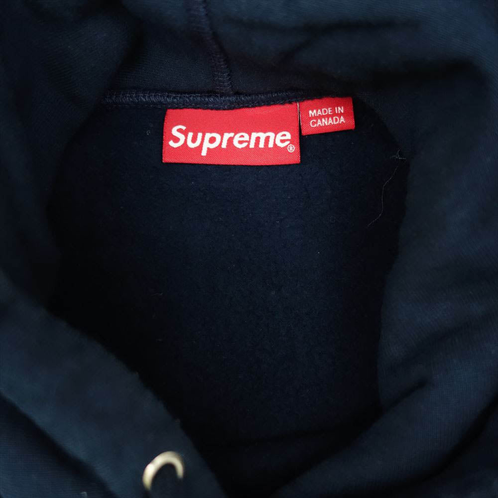 Supreme シュプリーム 13AW Mini Harverd Pullover ミニ ハーバード プルオーバー フーディ パーカー ネイビー系 S【中古】