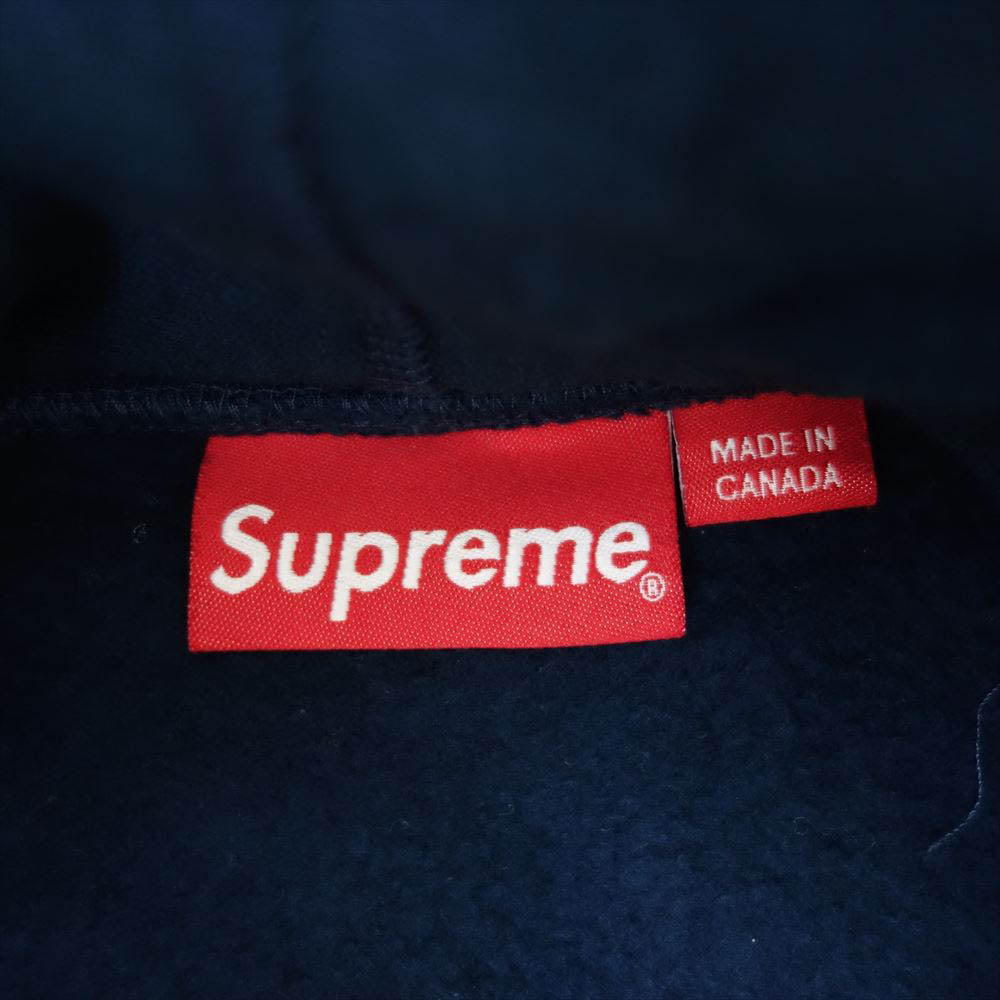 Supreme シュプリーム 13AW Mini Harverd Pullover ミニ ハーバード プルオーバー フーディ パーカー ネイビー系 S【中古】