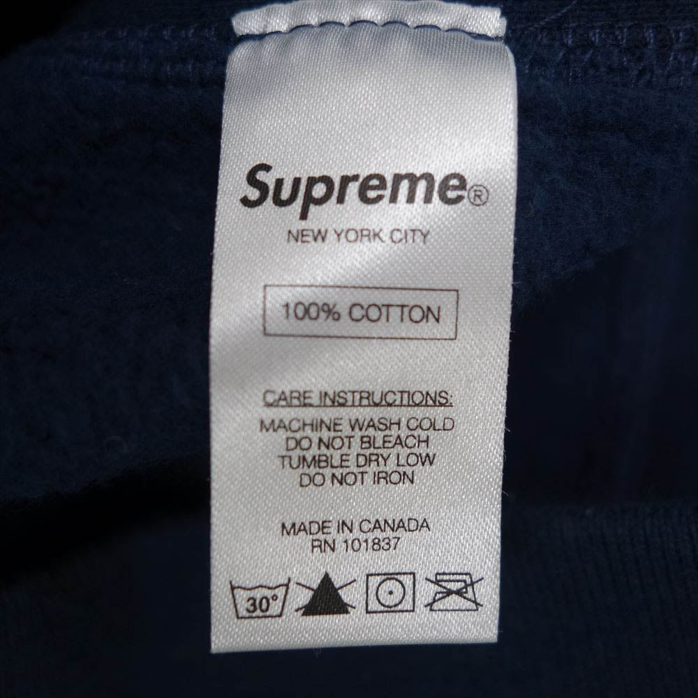 Supreme シュプリーム 13AW Mini Harverd Pullover ミニ ハーバード プルオーバー フーディ パーカー ネイビー系 S【中古】