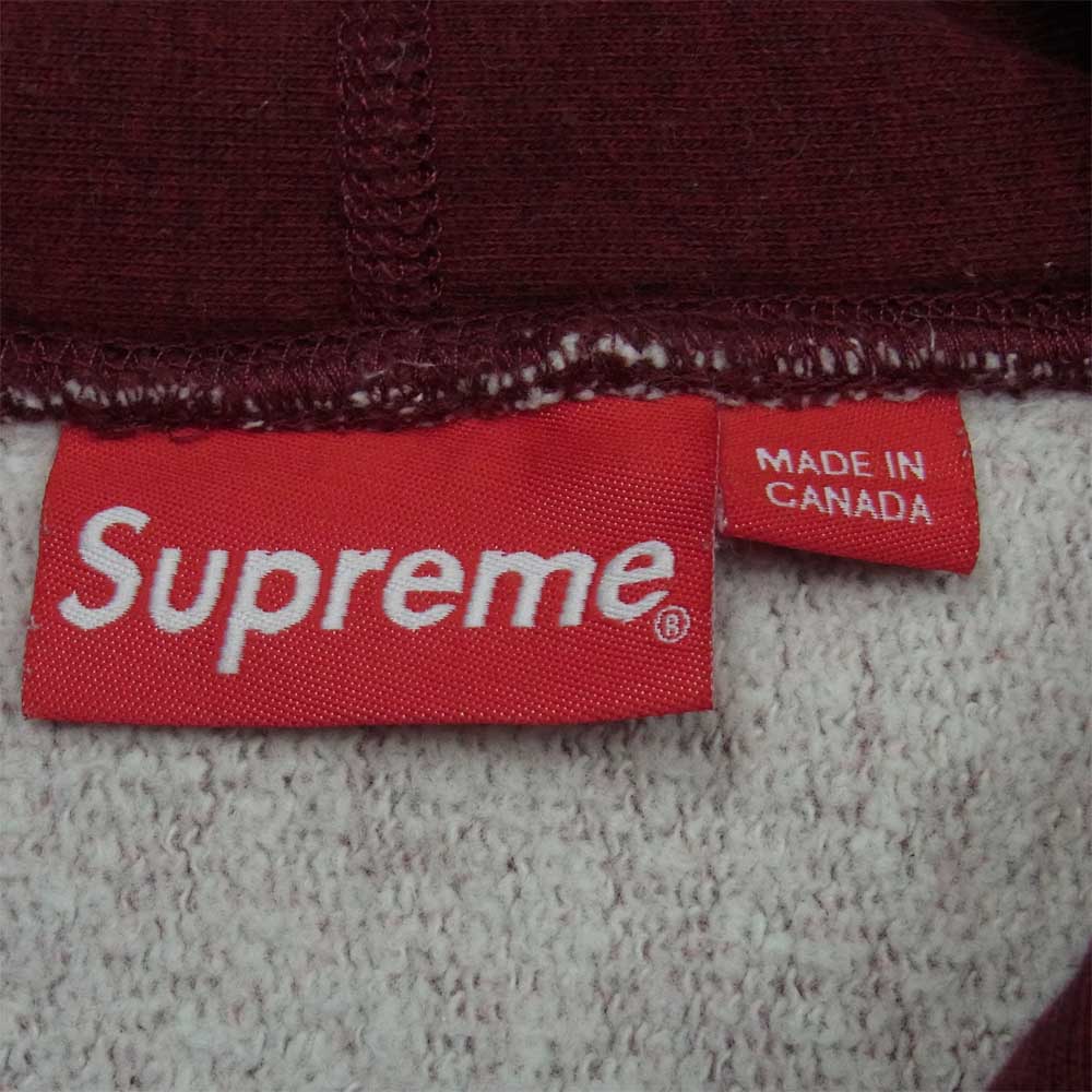 Supreme シュプリーム 13AW Heather Pullover ヘザー プルオーバー フーディ パーカー 筆記体 ロゴ ワインレッド系 S【中古】