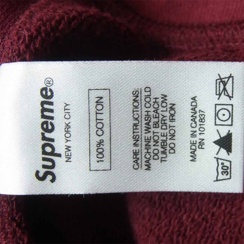 Supreme シュプリーム 15SS Kids 40oz Hooded Sweatshirt キッズ 40 オンス フーデッド スウェット パーカー エンジ系 S【中古】