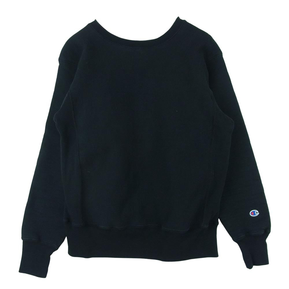 Champion チャンピオン USA製 単タグ 復刻 リバースウィーブ クルー ネック スウェット ブラック系 M【中古】