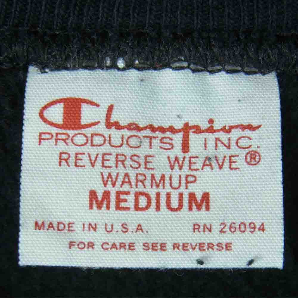 Champion チャンピオン USA製 単タグ 復刻 リバースウィーブ クルー ネック スウェット ブラック系 M【中古】