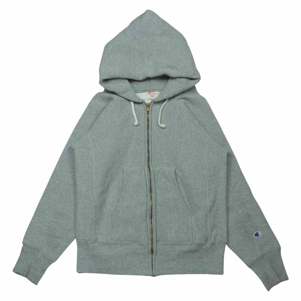 Champion チャンピオン USA製 単タグ 復刻 リバースウィーブ フルジップ スウェット パーカー グレー系 S【中古】