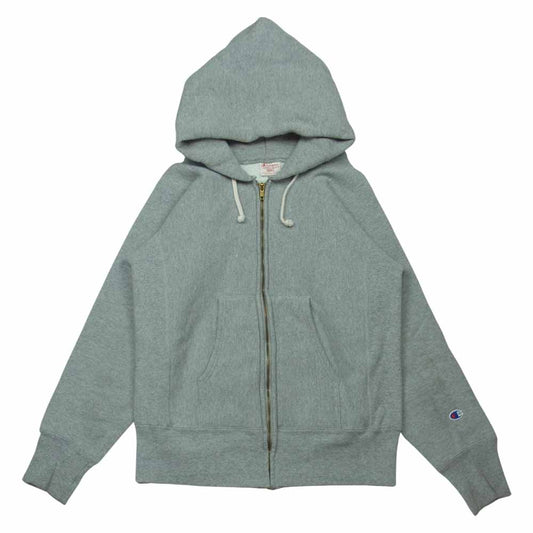 Champion チャンピオン USA製 単タグ 復刻 リバースウィーブ フルジップ スウェット パーカー グレー系 S【中古】