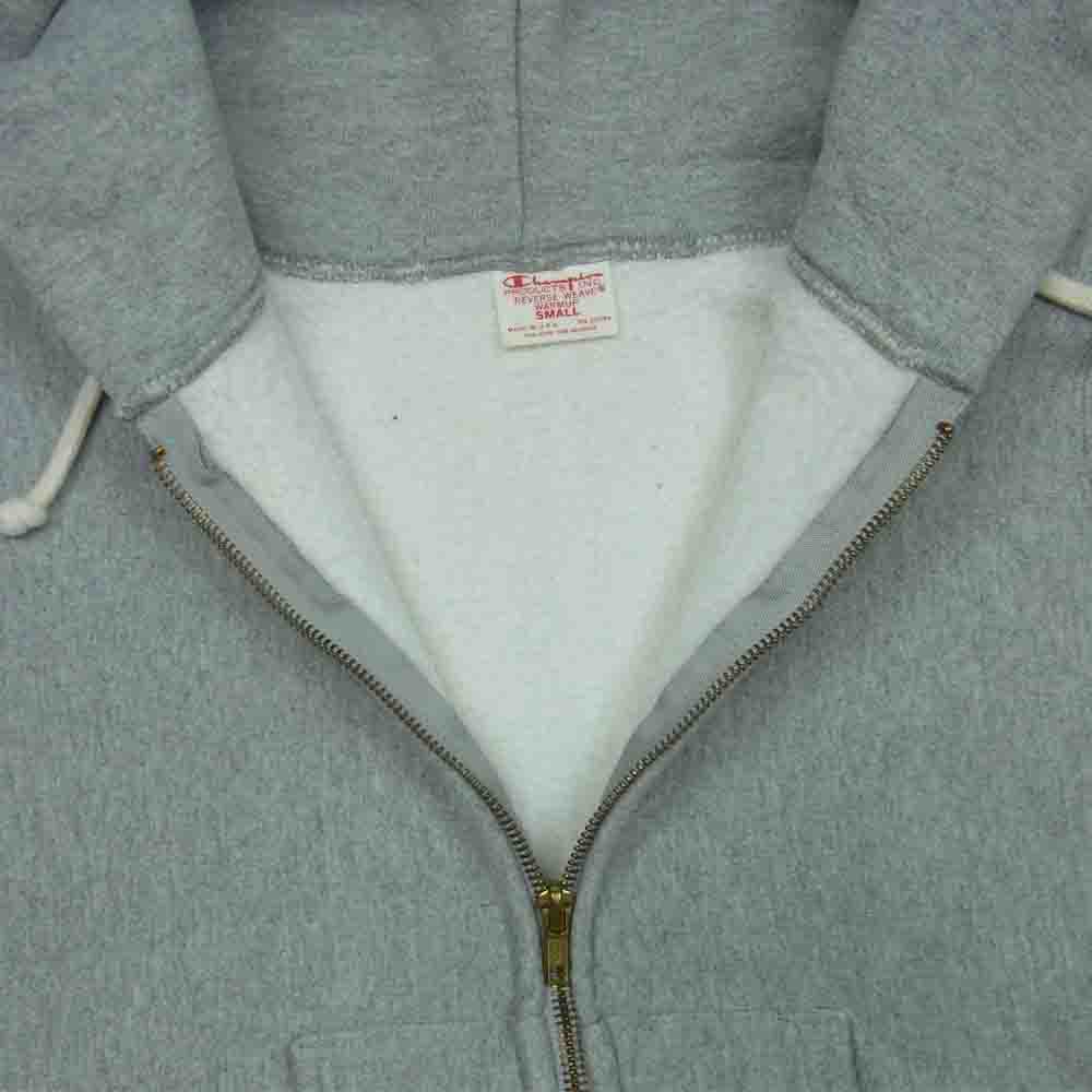 Champion チャンピオン USA製 単タグ 復刻 リバースウィーブ フルジップ スウェット パーカー グレー系 S【中古】