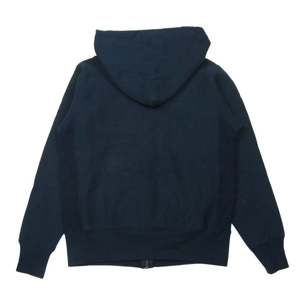 Champion チャンピオン USA製 単タグ 復刻 リバースウィーブ フルジップ スウェット パーカー ダークネイビー系 M【中古】