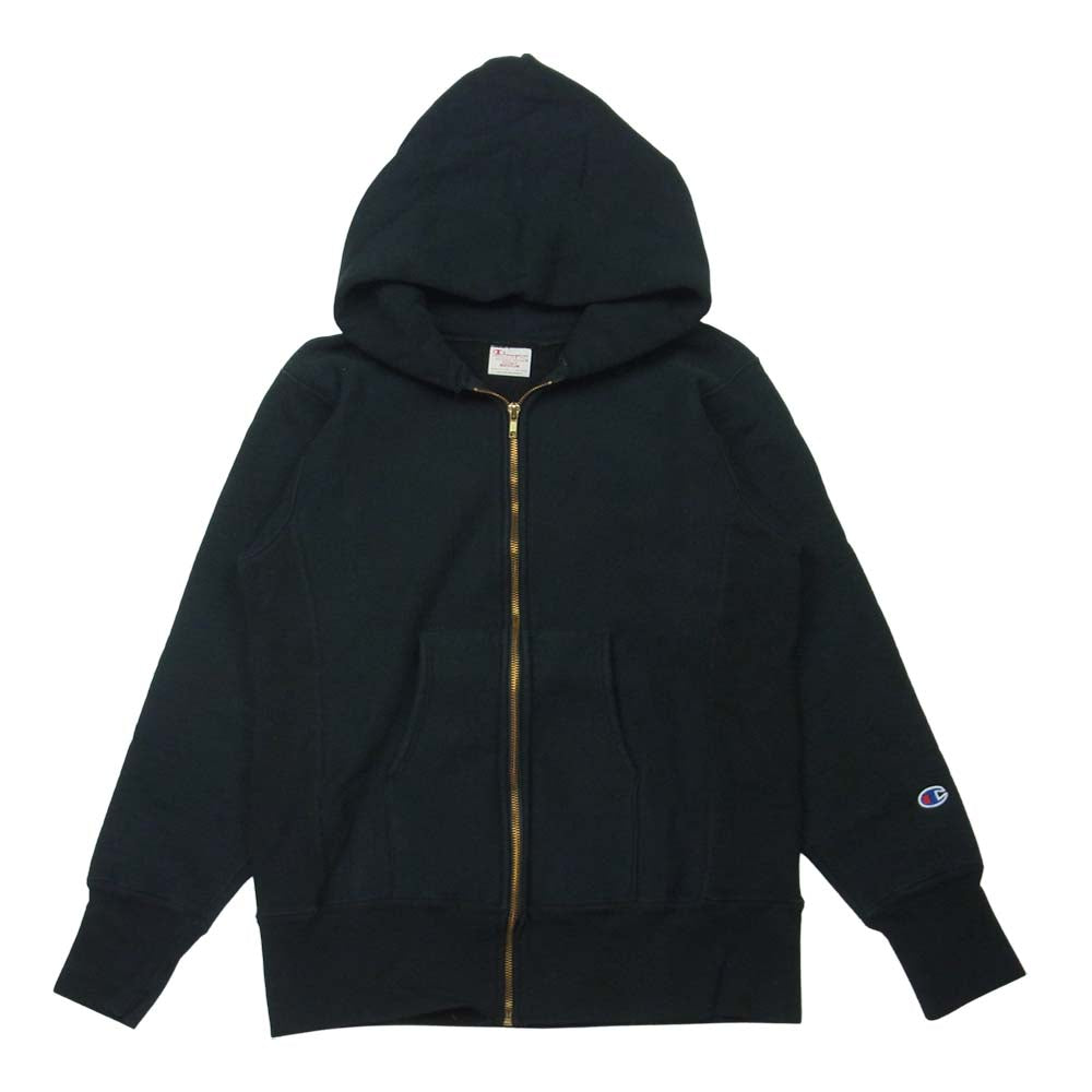 Champion チャンピオン USA製 単タグ 復刻 リバースウィーブ フルジップ スウェット パーカー ブラック系 M【中古】