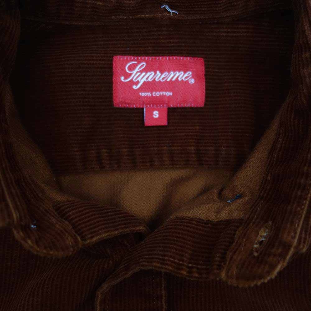 Supreme シュプリーム Corduroy Shirt コーデュロイ シャツ ブラウン ブラウン系 S【中古】