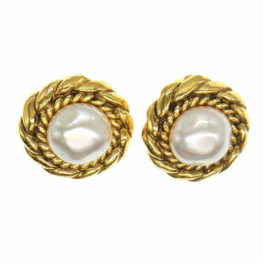 CHANEL シャネル 2205 フェイクパール イヤリング ゴールド系【中古】