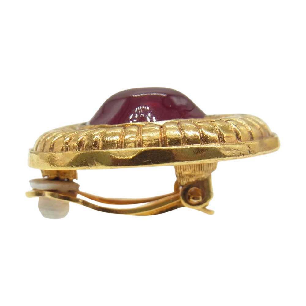 CHANEL シャネル カラーストーン イヤリング レッド レッド系【中古】