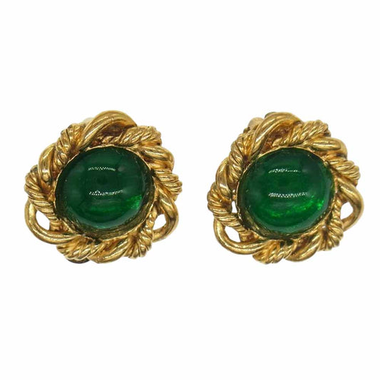 CHANEL シャネル カラーストーン イヤリング グリーン グリーン系【中古】