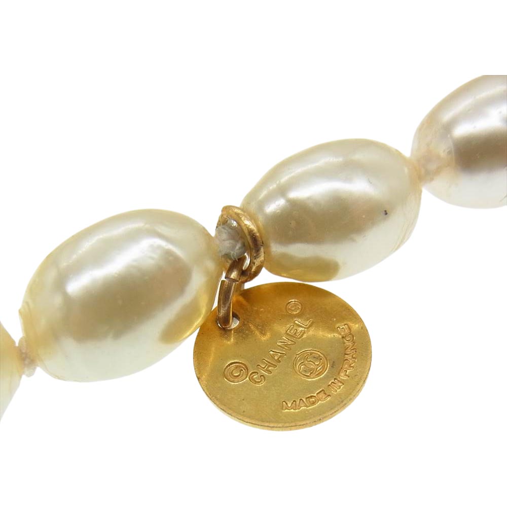 CHANEL シャネル フェイクパール ロング ネックレス ホワイト系【中古】