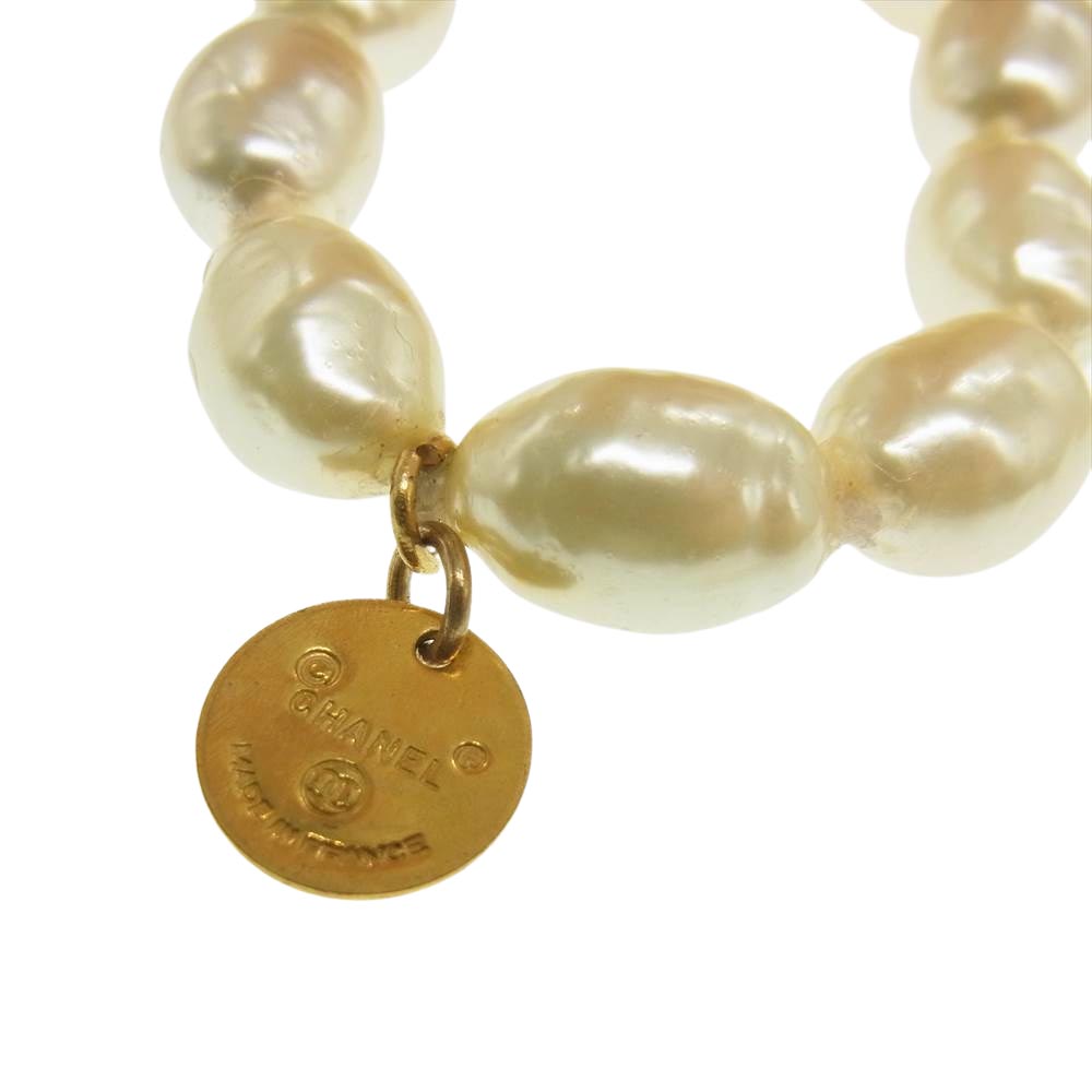 CHANEL シャネル フェイクパール ロング ネックレス ホワイト系【中古】