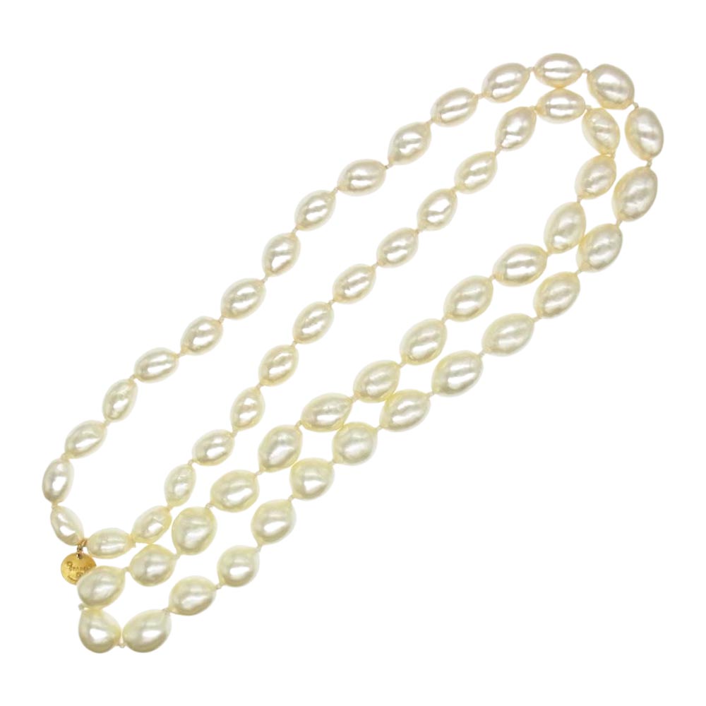 CHANEL シャネル フェイクパール ロング ネックレス ホワイト系【中古】