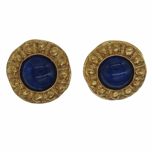 CHANEL シャネル カラーストーン イヤリング ブルー ブルー系【中古】