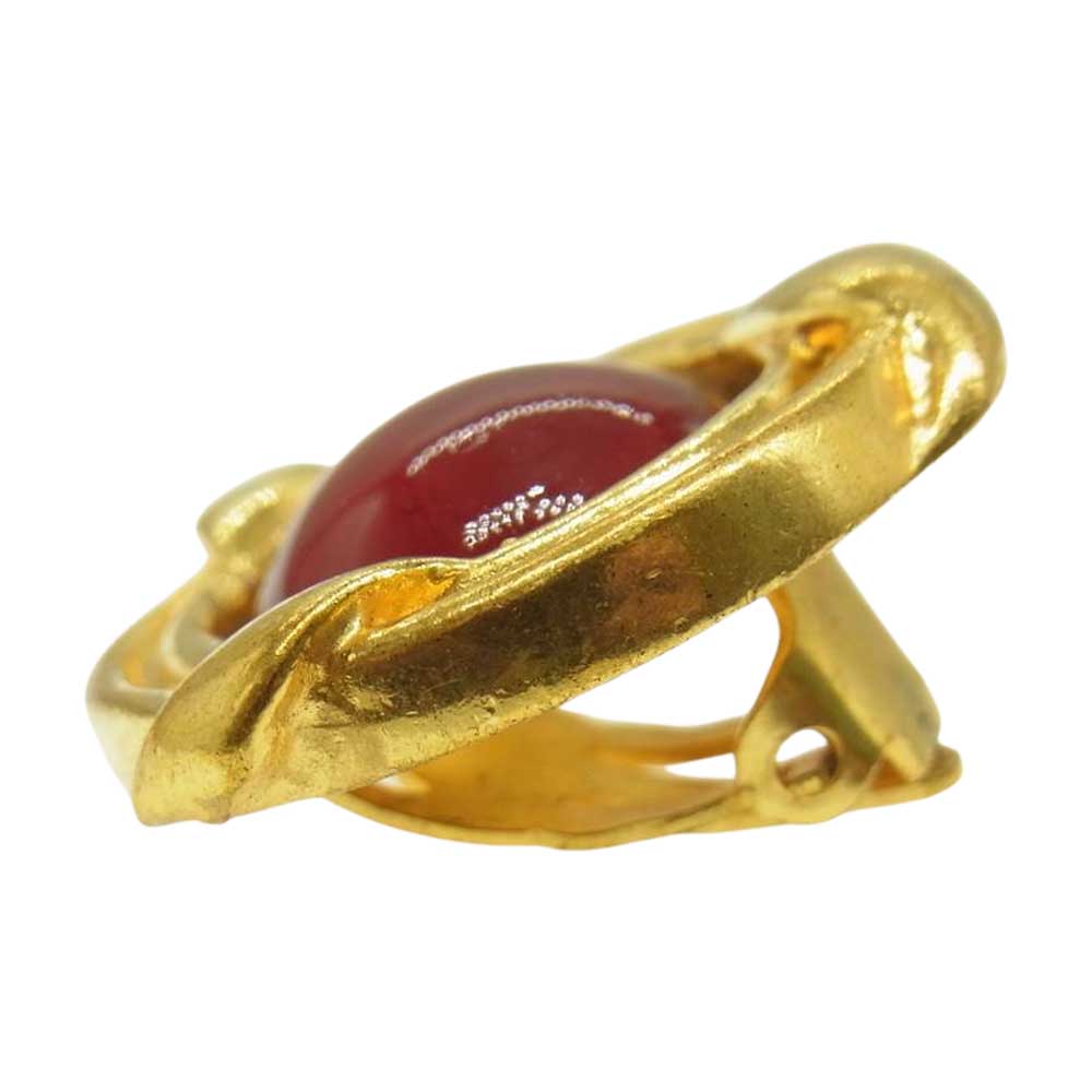 CHANEL シャネル 2 3 カラーストーン イヤリング レッド レッド系【中古】