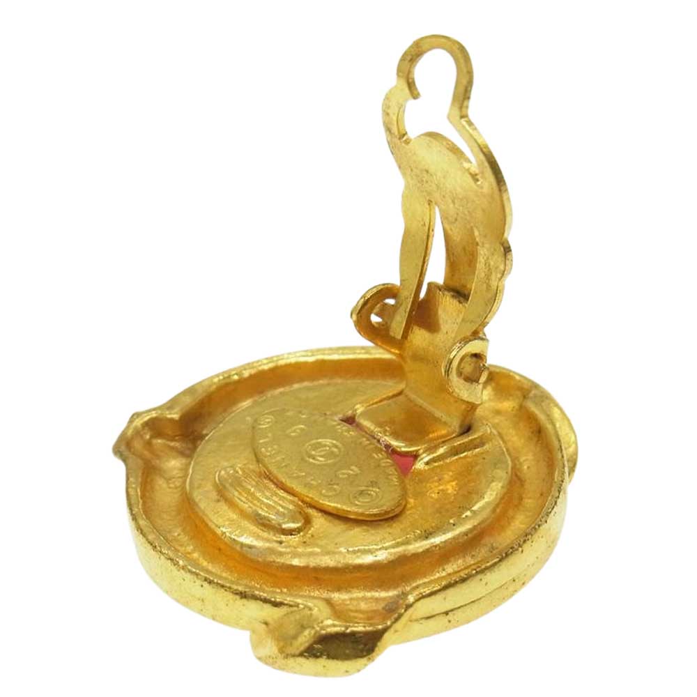 CHANEL シャネル 2 3 カラーストーン イヤリング レッド レッド系【中古】