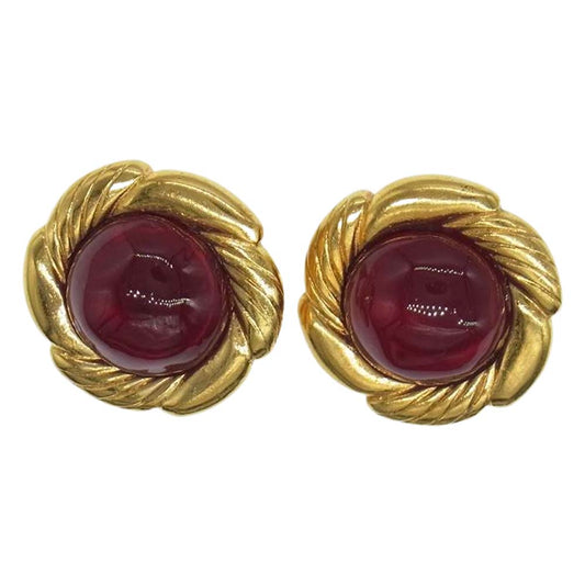 CHANEL シャネル カラーストーン イヤリング レッド レッド系【中古】