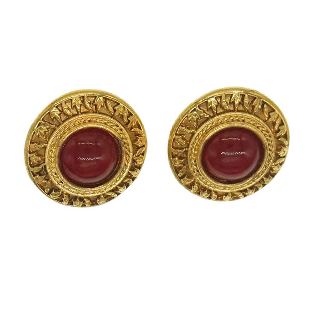 CHANEL シャネル カラーストーン イヤリング レッド レッド系【中古】