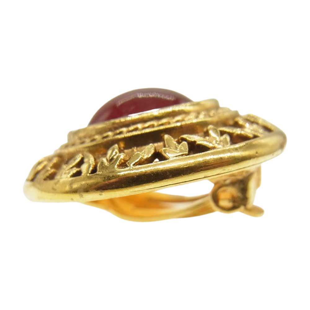 CHANEL シャネル カラーストーン イヤリング レッド レッド系【中古】