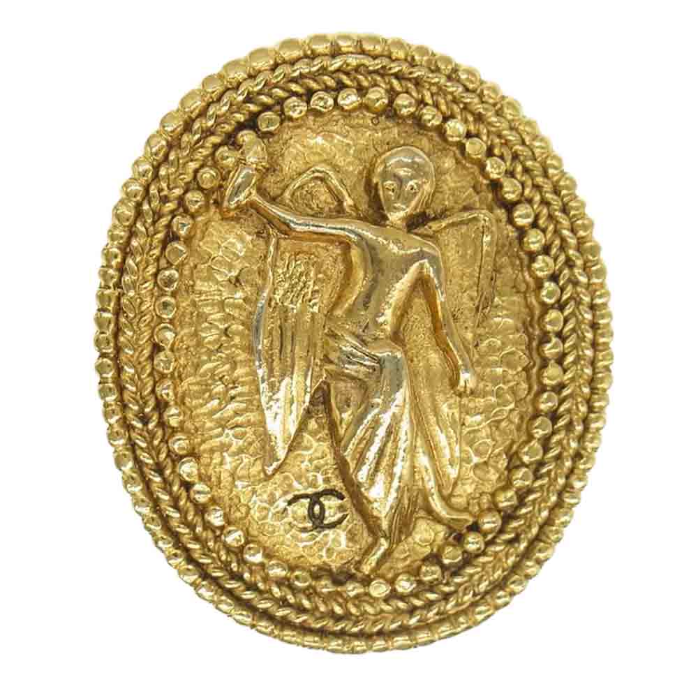 CHANEL シャネル ココマーク 天使 ブローチ ゴールド系【中古】