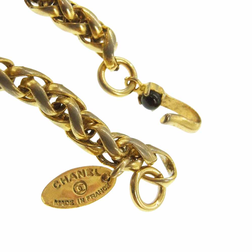 CHANEL シャネル フィイクパール ラインストーン ネックレス ゴールド系【中古】