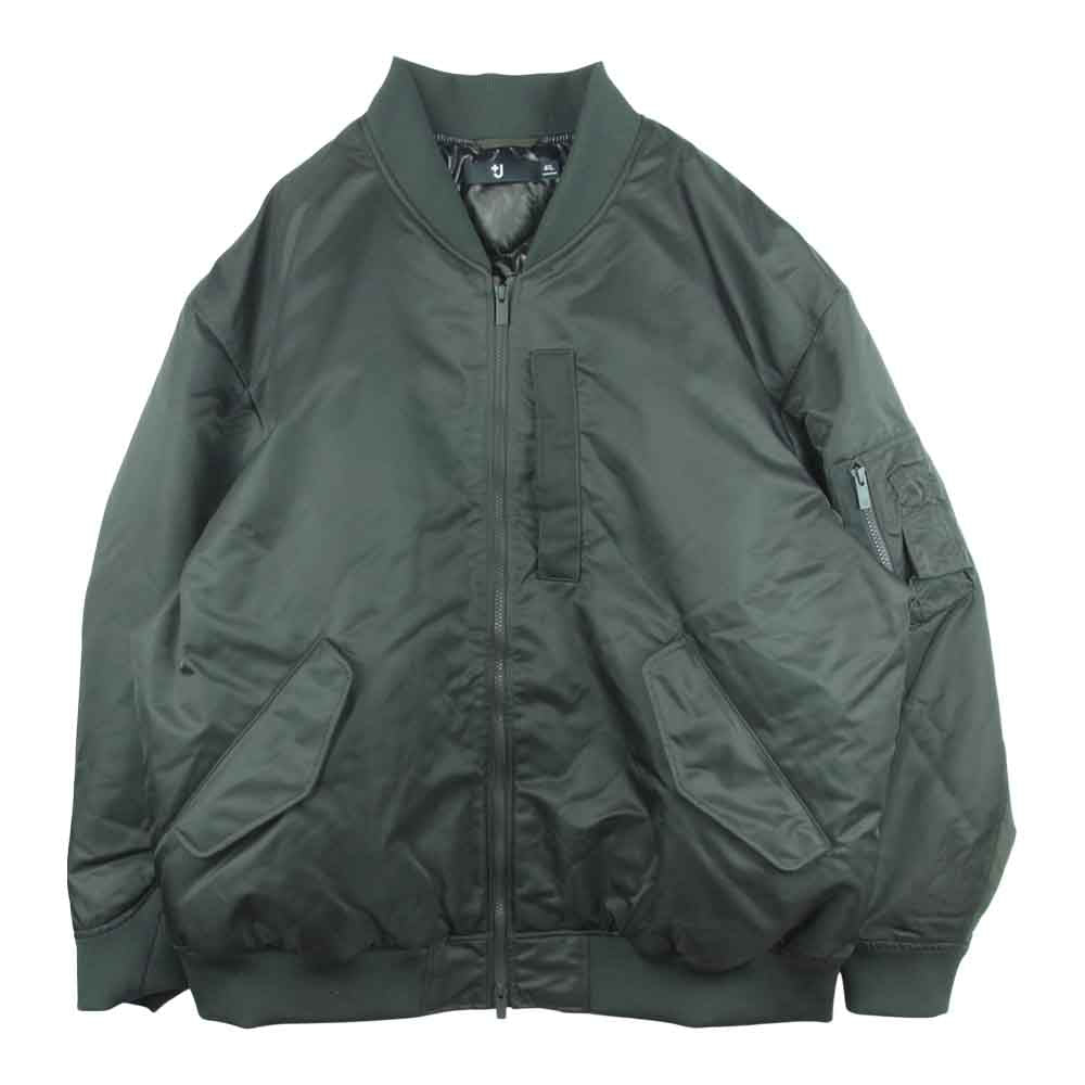 UNIQLO +J ユニクロ 21AW JIL SANDER ジルサンダー ハイブリッドダウン MA-1 オーバーサイズ ブルゾン グレイッシュカーキ系 4XL【中古】