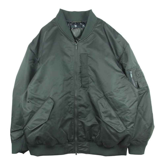 UNIQLO +J ユニクロ 21AW JIL SANDER ジルサンダー ハイブリッドダウン MA-1 オーバーサイズ ブルゾン グレイッシュカーキ系 4XL【中古】