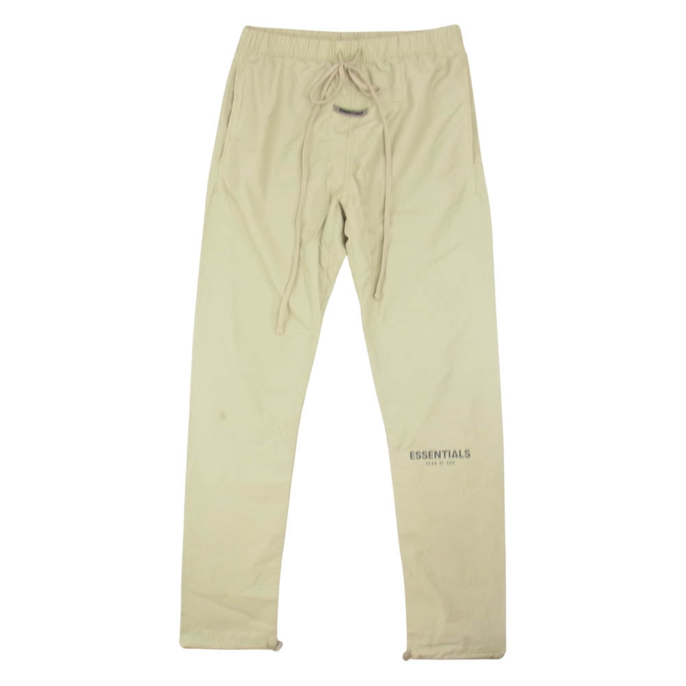 FEAR OF GOD フィアオブゴッド ESSENTIALS NYLON TRACK PANTS エッセンシャルズ リフレクターロゴ ナイロン トラック パンツ オリーブ系 S【中古】