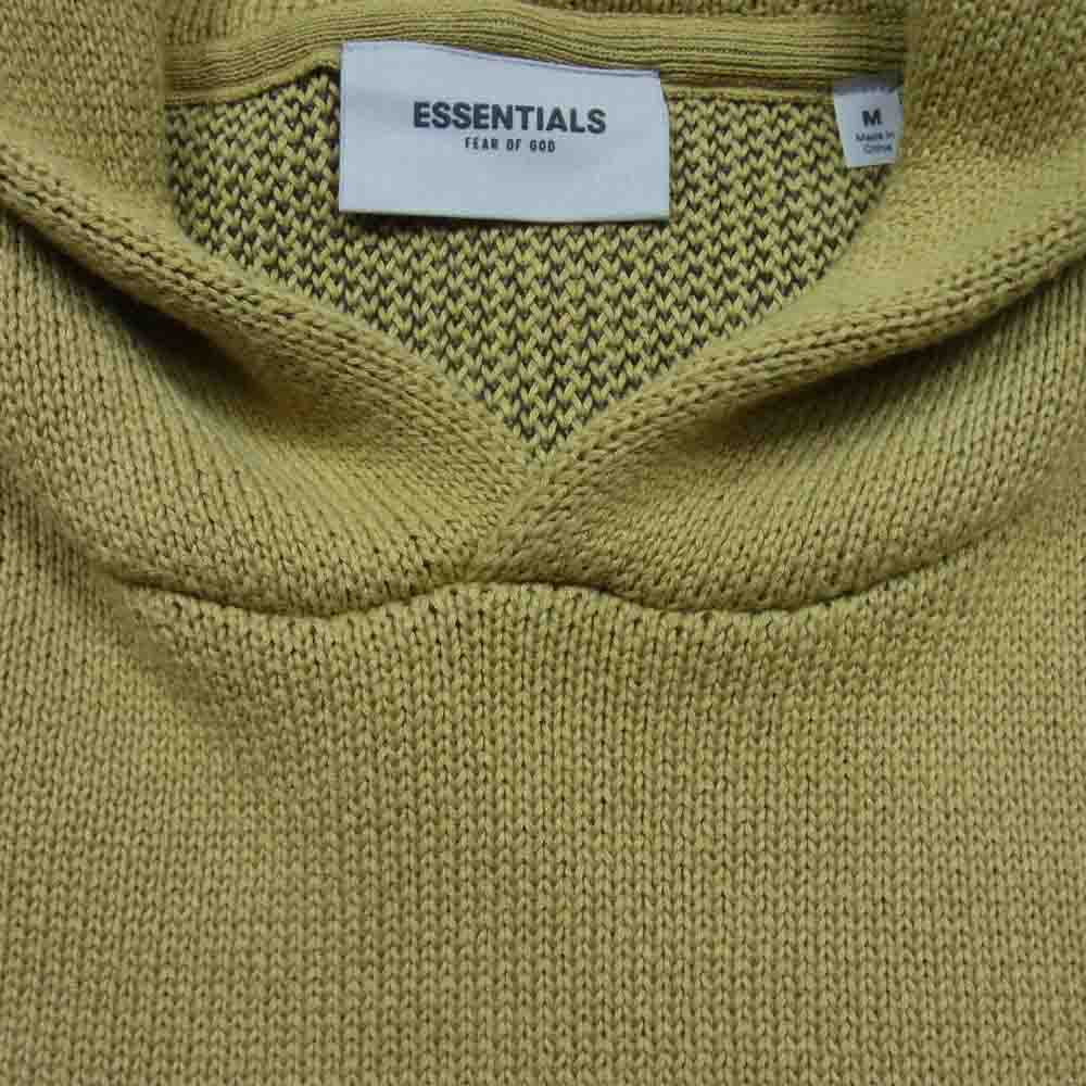 FEAR OF GOD フィアオブゴッド FOG ESSENTIALS KNIT PULLOVER エッセンシャルズ ロゴ ニット プルオーバー パーカー フーディ ベージュ系 M【美品】【中古】