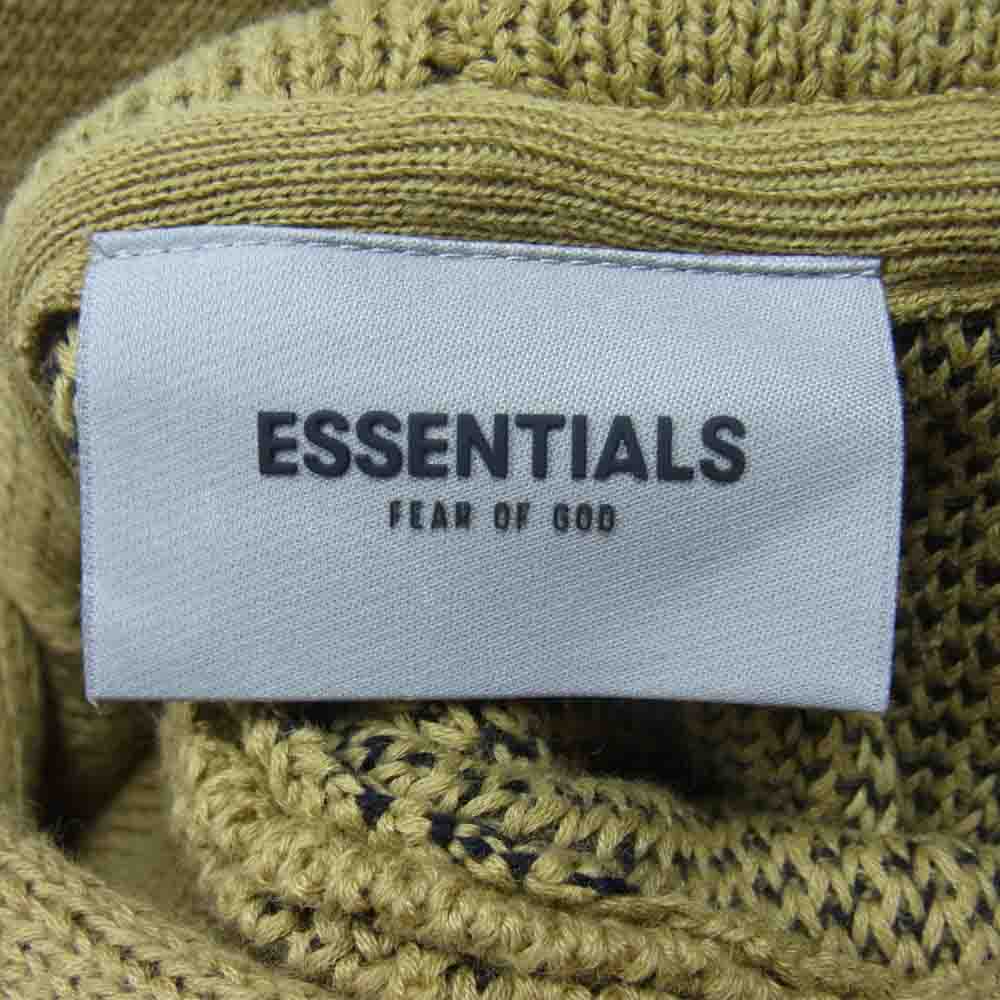 FEAR OF GOD フィアオブゴッド FOG ESSENTIALS KNIT PULLOVER エッセンシャルズ ロゴ ニット プルオーバー パーカー フーディ ベージュ系 M【美品】【中古】