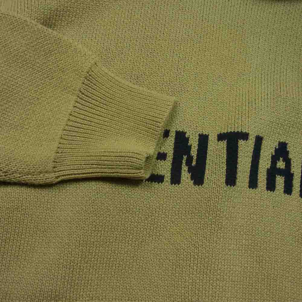FEAR OF GOD フィアオブゴッド FOG ESSENTIALS KNIT PULLOVER エッセンシャルズ ロゴ ニット プルオーバー パーカー フーディ ベージュ系 M【美品】【中古】