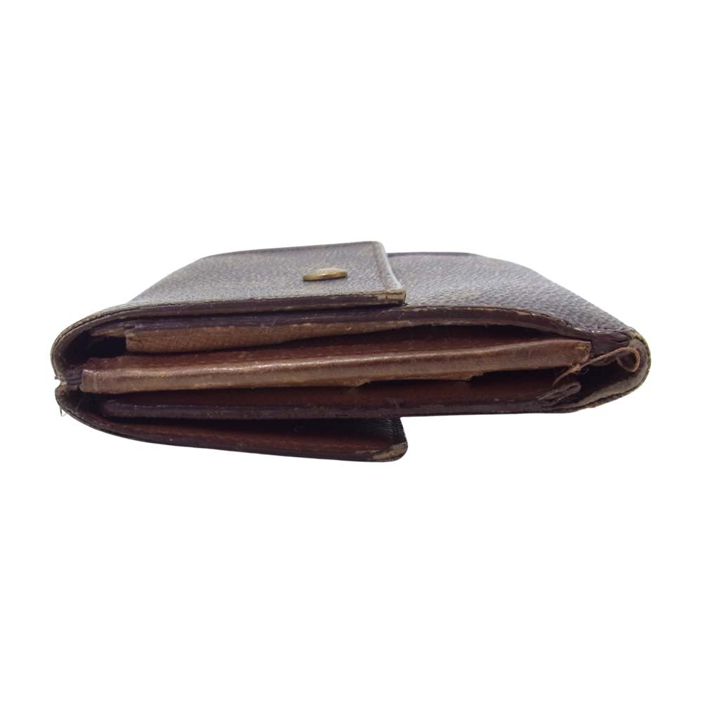 未使用品 ルイ ヴィトン ポルトモネビエ・カルトクレディ M61652 財布 三つ折り モノグラム ブラウン ゴールド金具