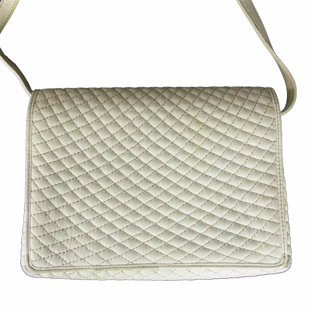 BALLY バリー ステッチ タッセル ショルダーバッグ ホワイト系【中古】