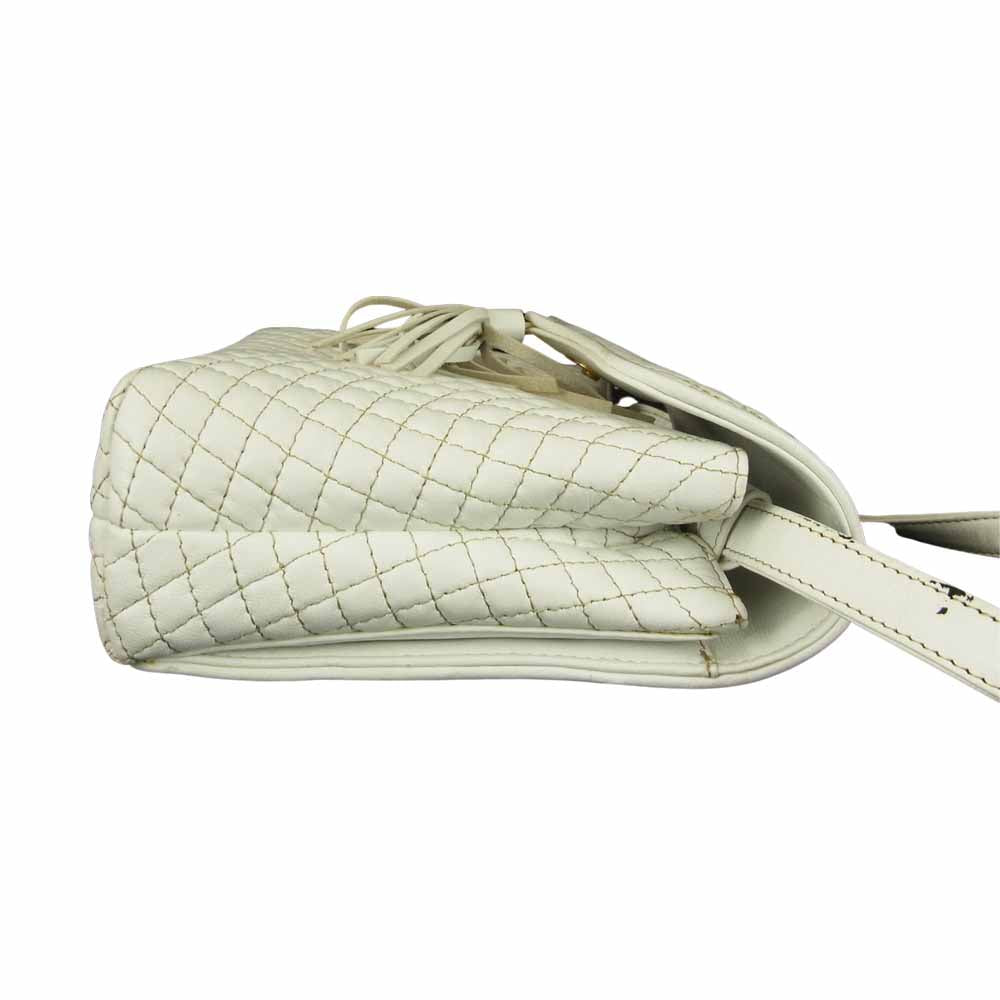 BALLY バリー ステッチ タッセル ショルダーバッグ ホワイト系【中古】