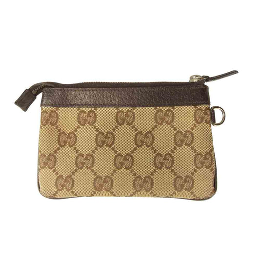 GUCCI グッチ 146570 1502 GG シマ レザー コインケース ブラウン系【中古】