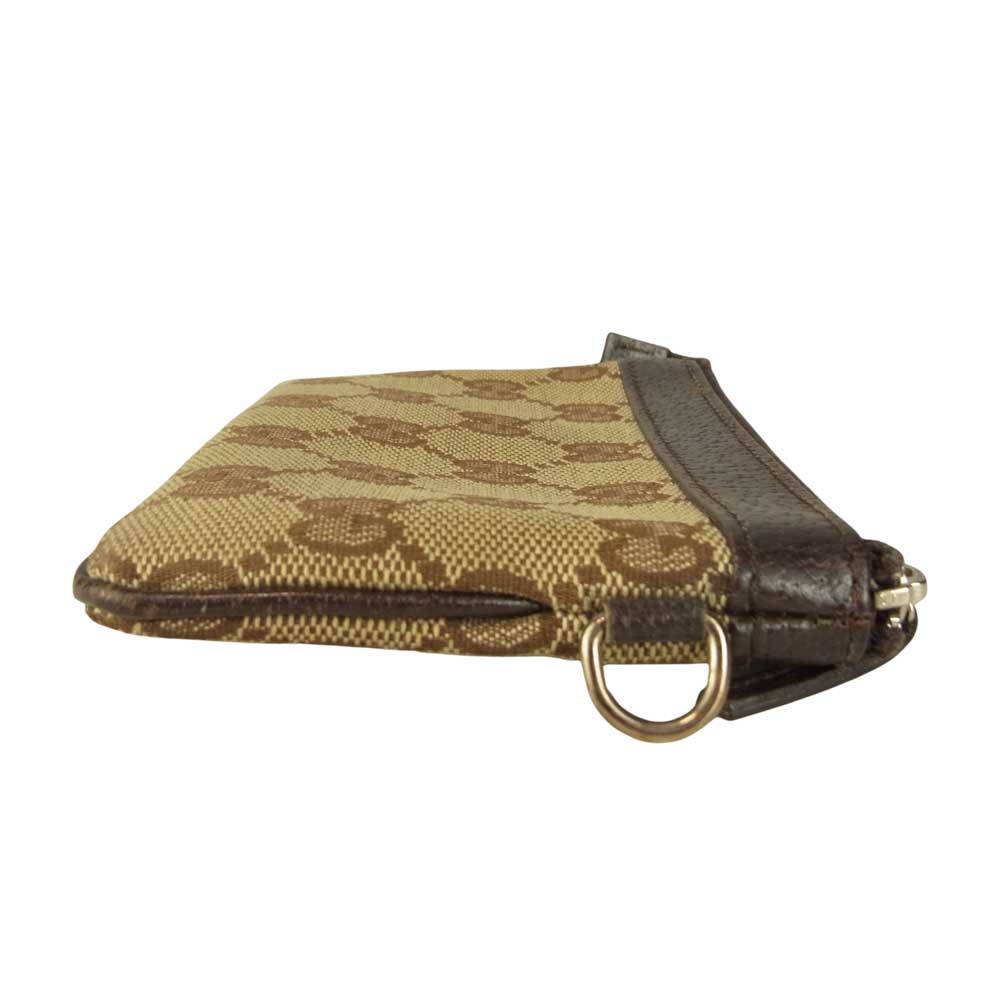 GUCCI グッチ 146570 1502 GG シマ レザー コインケース ブラウン系【中古】