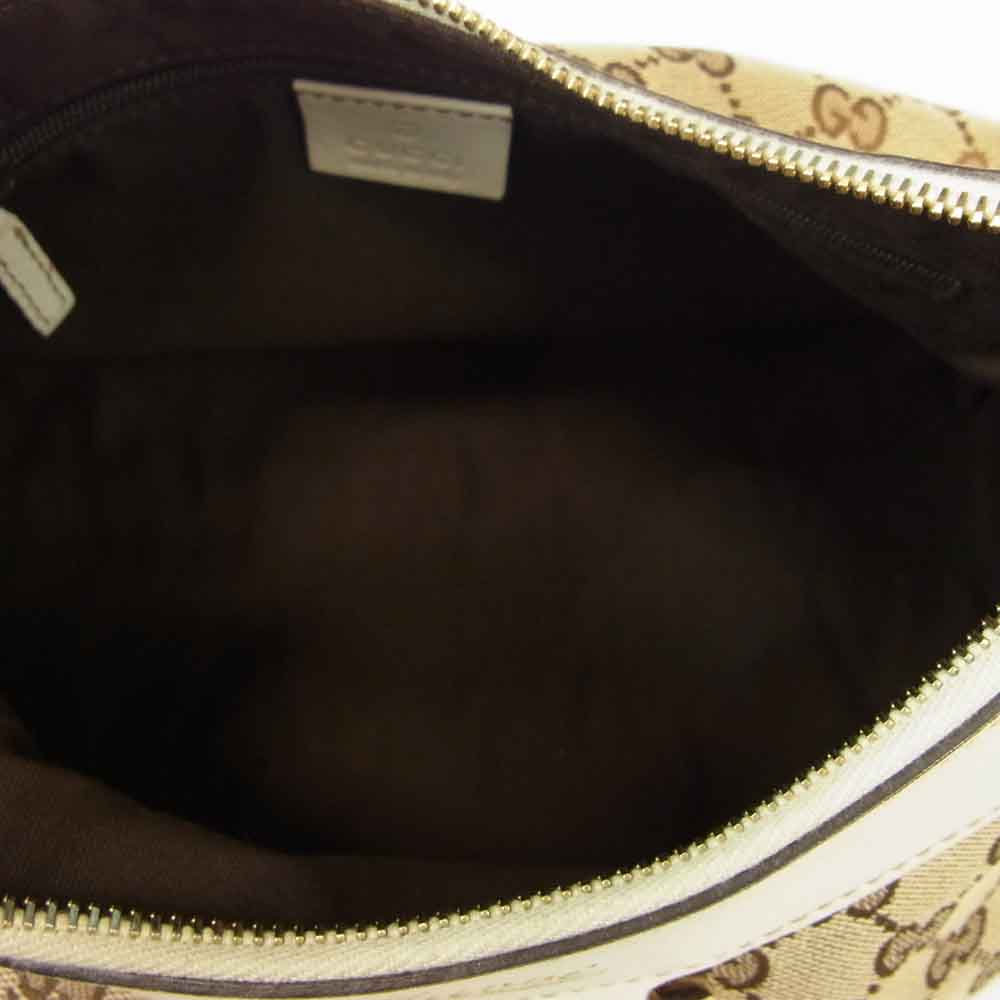 GUCCI グッチ 190525 001013 アビーライン GGシマ レザー ショルダー ハンドバッグ ベージュ系【中古】
