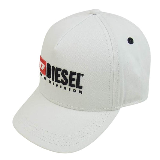 DIESEL ディーゼル ロゴ刺繍 ベースボール キャップ 帽子 ホワイト系【美品】【中古】