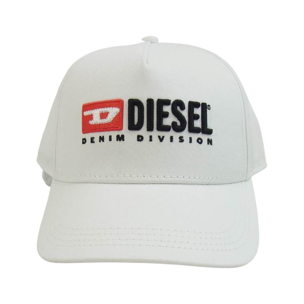 DIESEL ディーゼル ロゴ刺繍 ベースボール キャップ 帽子 ホワイト系【美品】【中古】